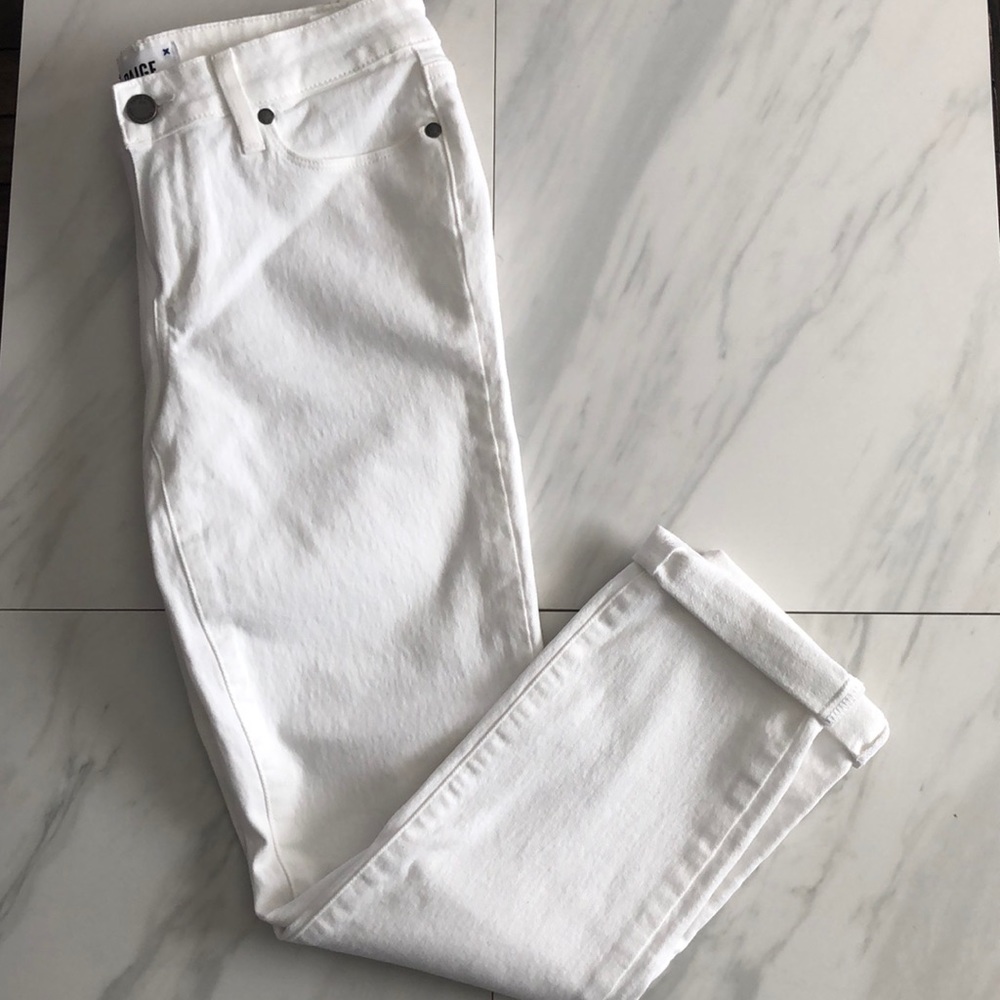 Paige Optic White Kylie Crop with Roll Up